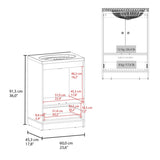 Sinclair Freestanding Bathroom Vanity with Sink, Two Doors and Bottom Drawer, Wengue B128P314809