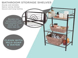 3 Shelves Tiered Iron Storage Shelf in Oil Rubbed Bronze 29450165