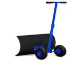 29 x 18in Adjustable T-Handle Snow Plow with Inflatable Wheels, Heavy Duty Human-Powered Manual Snow 89149481