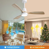 48 Inch Indoor Ceiling Fan With Light 3 Solid Wood Blades Remote Control Reversible DC Motor For W882P294918