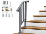 Handrails for Outdoor Steps, Iron Handrail Fits 1 Step, Transitional Handrail with Installation Kit, 99564073