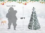 6Ft Prelit Pop Up Christmas Tree Decoration, Collapsible Artificial Xmas Tree with 150 Warm Lights W3879P548811