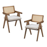 Wooden Frame Upholstered Dining Chairs Set of 2,Mid Century Kitchen Chairs for Living W2582P197649