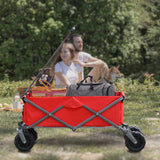 ZNTS Utility Park Garden Cart Tool Customized Color Folding Camping Trolley Outdoor Picnic Beach Wagon W32137290