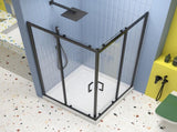 Sliding shower door, with 1/4" tempered glass, 34.625 in. x 72 in. Frame Neo-Angle Pivot Shower W2122P225441