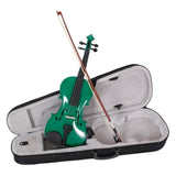 ZNTS New 4/4 Acoustic Violin Case Bow Rosin Green 31954784