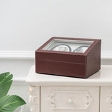 ZNTS Brown Leather Watch Winder Storage Auto Display Case Box 4 6 Automatic Rotation 27700804