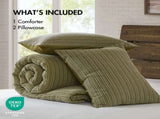 3PCS Full/Queen Waffle Washed Comforter Set B035P341104
