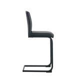 Black PU Chair Barstool Dining Counter Height Chair Set of 2 W24154186
