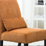Pisano Contemporary Chenille Fabric Armless Accent Chair with Pillow, Orange T2574P164501