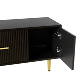 ZNTS U-Can Modern TV Stand with 5 Champagne Legs - Durable, Stylish and Spacious, TVs Up to 75'' WF300599AAB