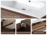 30" Wall Mounting Bathroom Vanity With Gel Sink, Soft Close Drawer W999102535