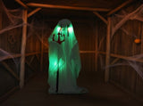 Halloween Animated Decorations - 4.3 FT Sound-Activated Ghost with Trident, Green LED Lights and 21450222