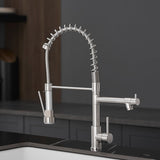 Commercial Kitchen Faucet with Pull Down Sprayer, Stainless Steel Single Handle Single Lever Kitchen W1932P224880