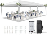 10'x20' Instant Pop Up Canopy Tent White, No Sidewalls Design, 28/22mm Powder Coated Steel Frame, 94300314