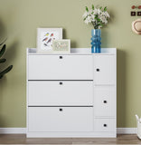ON-TREND Versatile Tipping Bucket Shoe Cabinet with 3 Flip Drawers, Maximum Storage Entryway WF308545AAK