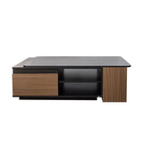 Extendable Coffee Table, Length Adjustable Wood Coffee Table with 2 Storage Drawers for Living Room, W331P262583