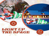 7 FT Lighted Christmas Inflatable Decoration, Inflatable Gnomes Pulling Christmas Tree, Funny Blow 89853445