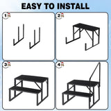 ZNTS 2 Step Ladder with Handrail, Swimming Pool Ladder Above Ground, 660 lb Load Capacity RV Steps with 42354588