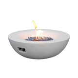 ZNTS 42 Inch Outdoor Concrete Propane gas Fire Pit bowl in Antique white color W2620P182362