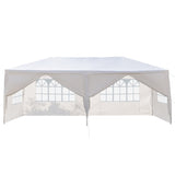 ZNTS 3 x 6m Six Sides Two Doors Waterproof Tent with Spiral Tubes White 13319883