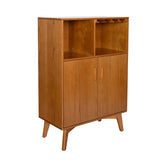 31.5" Liquor Cabinet with Wine Glass Holder & Wine Rack & Adjustable Shelf, Wine Cabinet, Kitchen W1801P195634