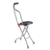 Hold 187.4 Lbs Folding 2-in-1 Folding Cane Seat ,Thickening Travel Seat and Cane, Four-Leg Folding 79062086