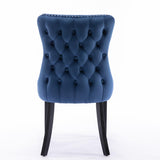 Furniture,Upholstered Wing-Back Dining Chair with Backstitching Nailhead Trim and Solid Wood 12279323