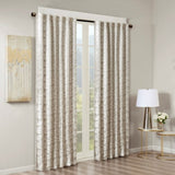 Jacquard Lined Total Blackout Rod Pocket/Back Tab Curtain Panel B03599816