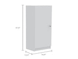 Belleria Single Door Pantry Storage Cabinet with Four Interior Shelves -White B20091833