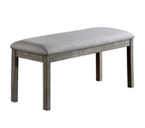 ZNTS Gray Color Dining Bench Padded Seat 1pc Bench Kitchen Dining Room Wire-Brushed Finish B011P246318