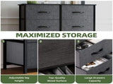 8 Drawers Dresser Chest of Drawers for Fabric Storage Dressers for Living Room Black Gray 05132332