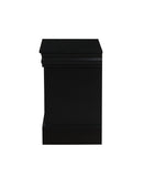 Black Finish Traditional Bedroom Wooden Nightstand 1pc Louis Philippe Style Furniture Two Drawers B011P317178