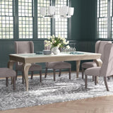 ZNTS Modern Glamourous 1pc Dining Table with Separate Extension Leaf Cabriole Legs Insert Glass Panels B01152169