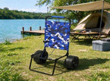 Heavy Duty Beach Dolly with 10" Big Wheels, 15.4" x 15.7" Cargo Deck, 69LBS Folding Sand Cart for 07876178