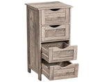 4-Drawer Density Board Triamine Veneer Bathroom Cabinet 11.82*11.82*32.29in Washed Grey 11651926