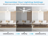 44 inch Ceiling Fans with Lights, Large Air Volume Ceiling Fans with Reversible Quiet DC Motor and 02967257