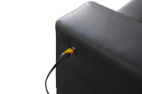 Genesis 55.5"W Black PVC Fabric Loveseat with LED Lights, USB Charger, Tufted Cushions B061P239125