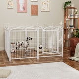 ZNTS Dog Playpen Indoor 32 inch 8 Panels Metal Dog Pen Pet Dog Fence Outdoor Exercise Pen with Doors, W368P234001