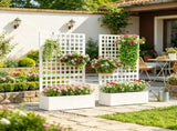 White 35"x16"x70" Galvanized Raised Garden Bed Planter Box with Trellis for Climbing Vegetables & 18314678