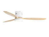 (Same as W882P244711) 52 Inch Flush Mount Ceiling Fan DC 3 Solid Wood Fan Blade Noiseless Reversible W882P322244