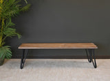 Aryven Industrial Wood Dining Bench, Rustic Dark Pine Finish T2574P164623