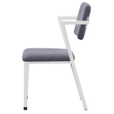 ZNTS Grey and White Open Back Upholstered Office Chair B062P182688