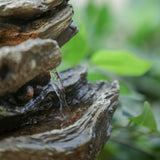 9x5x14" Indoor Brown Wood-Look Water Fountain, 4-Tier Polyresin Cascading Wood Tabletop Fountain W2078124474