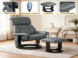 360&deg Swivel Massage Recliner Chair, 10-Point Vibration Footstool for Living Room 50099599