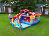 Inflatable Bounce House for Kids Water Slide Park with Climbing Wall, Splash Pool, 420D Oxford & 66114261