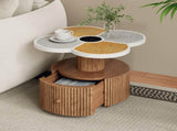 Unique Four-Leaf Clover Side Table for Living Room, Bedroom & Small Spaces Accent Table with N770P355454N