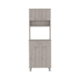 Della 60 Kitchen Pantry with Countertop, Closed & Open Storage -Light Gray B07091841
