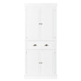 ZNTS FCH Single Drawer Double Door Storage Cabinet White 56206735