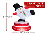 4.8FT Lighted Christmas Inflatable Decoration, Large Rotating Snowman with Motor, Funny Blow Up Yard 93438441